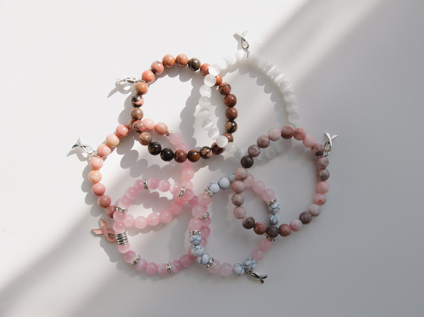Breast Cancer Gemstone Bracelet