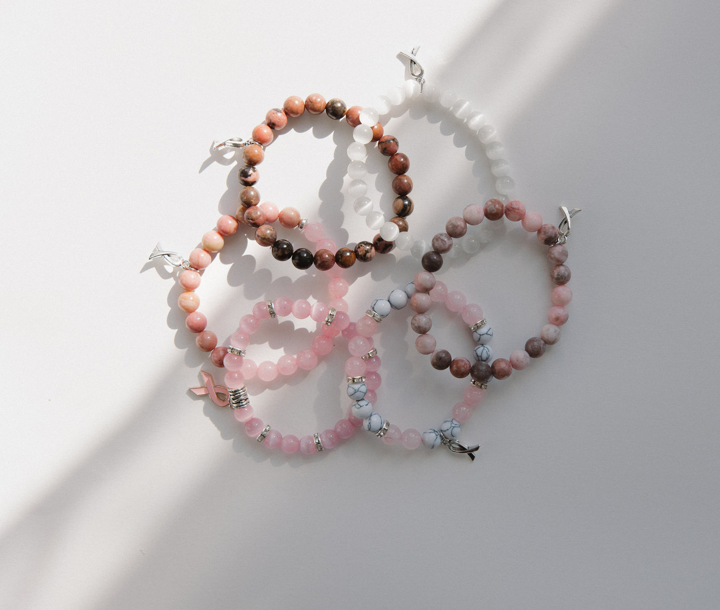 Breast Cancer Gemstone Bracelet