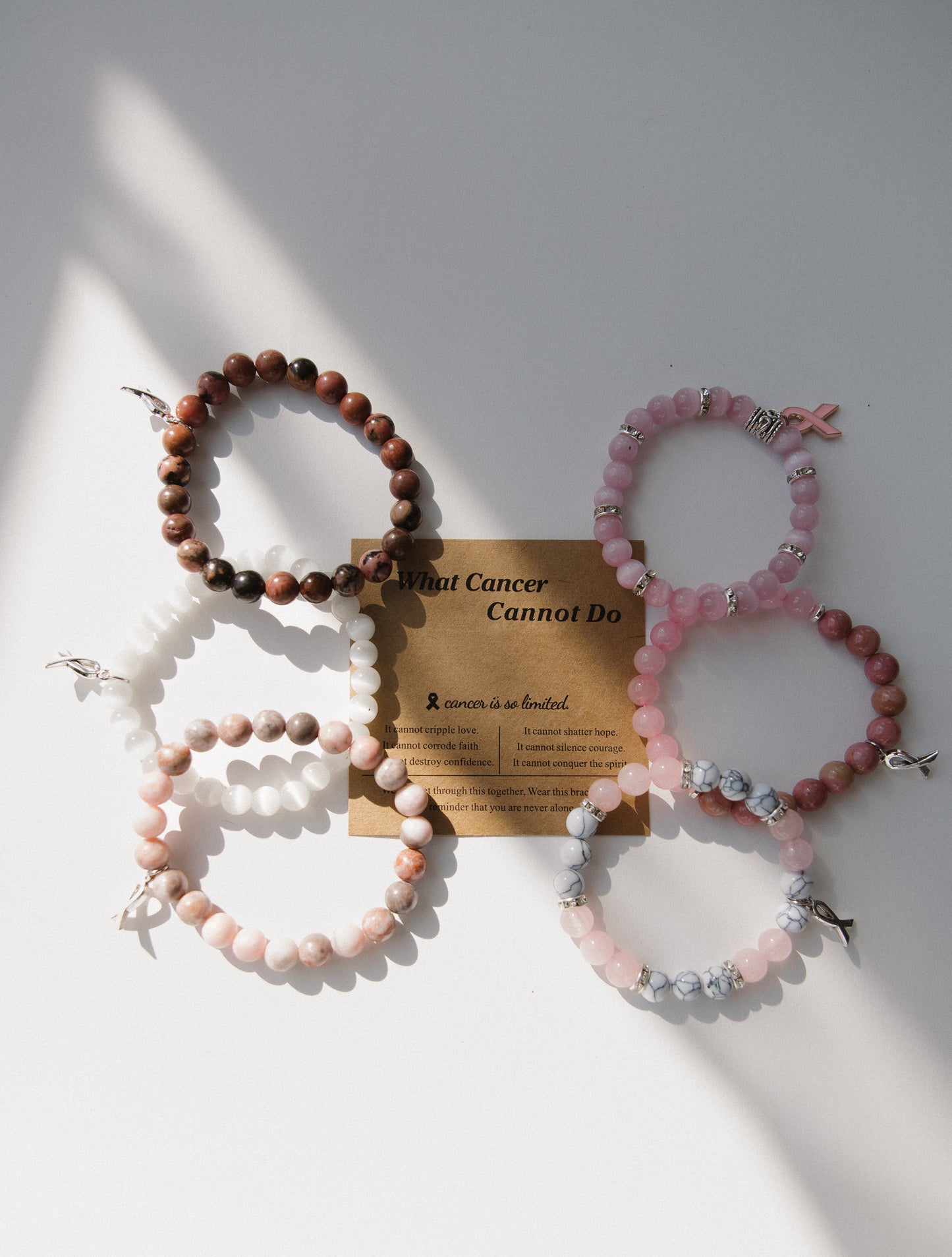 Breast Cancer Gemstone Bracelet