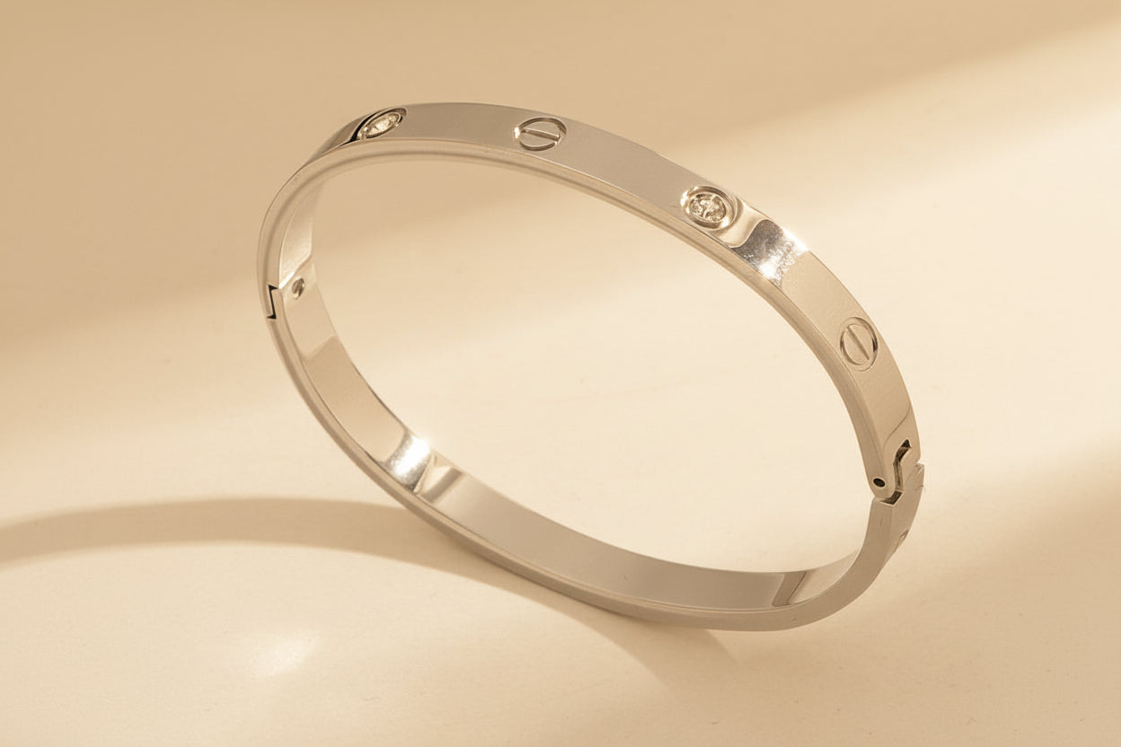 Crystal & Screw Bangle