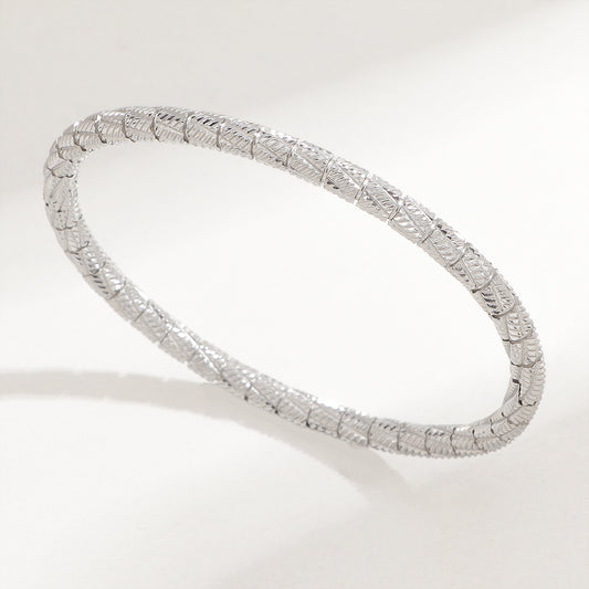 Textured Cylinder Block Bangle
