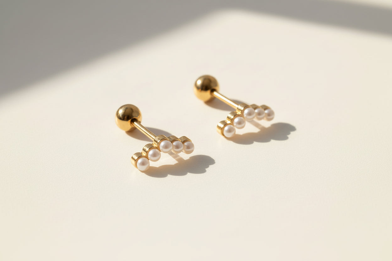 Pearl Angle Earring