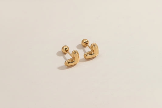 Milgrain Heart Studs