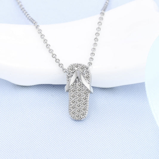Crystal Sandal Pendant Necklace