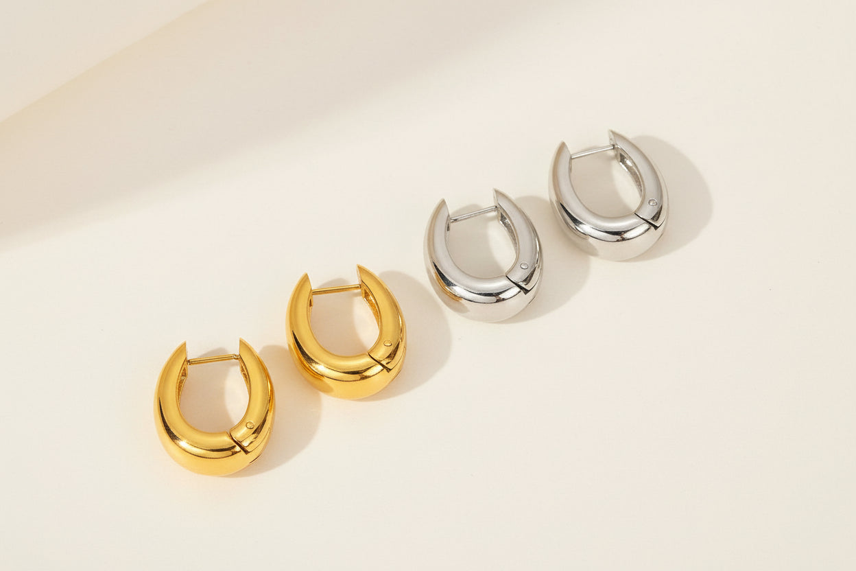Thick Oval Hoop
