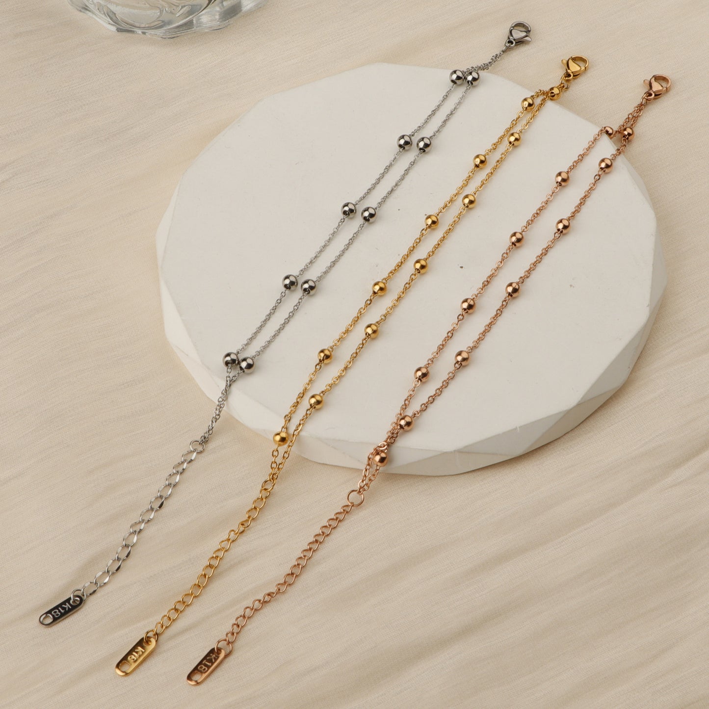 Double Gold Beaded Bracelet