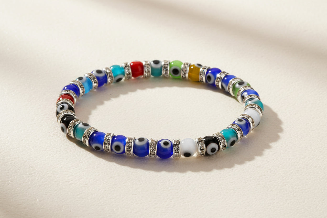 Multi Coloured Evil Eye Bracelet