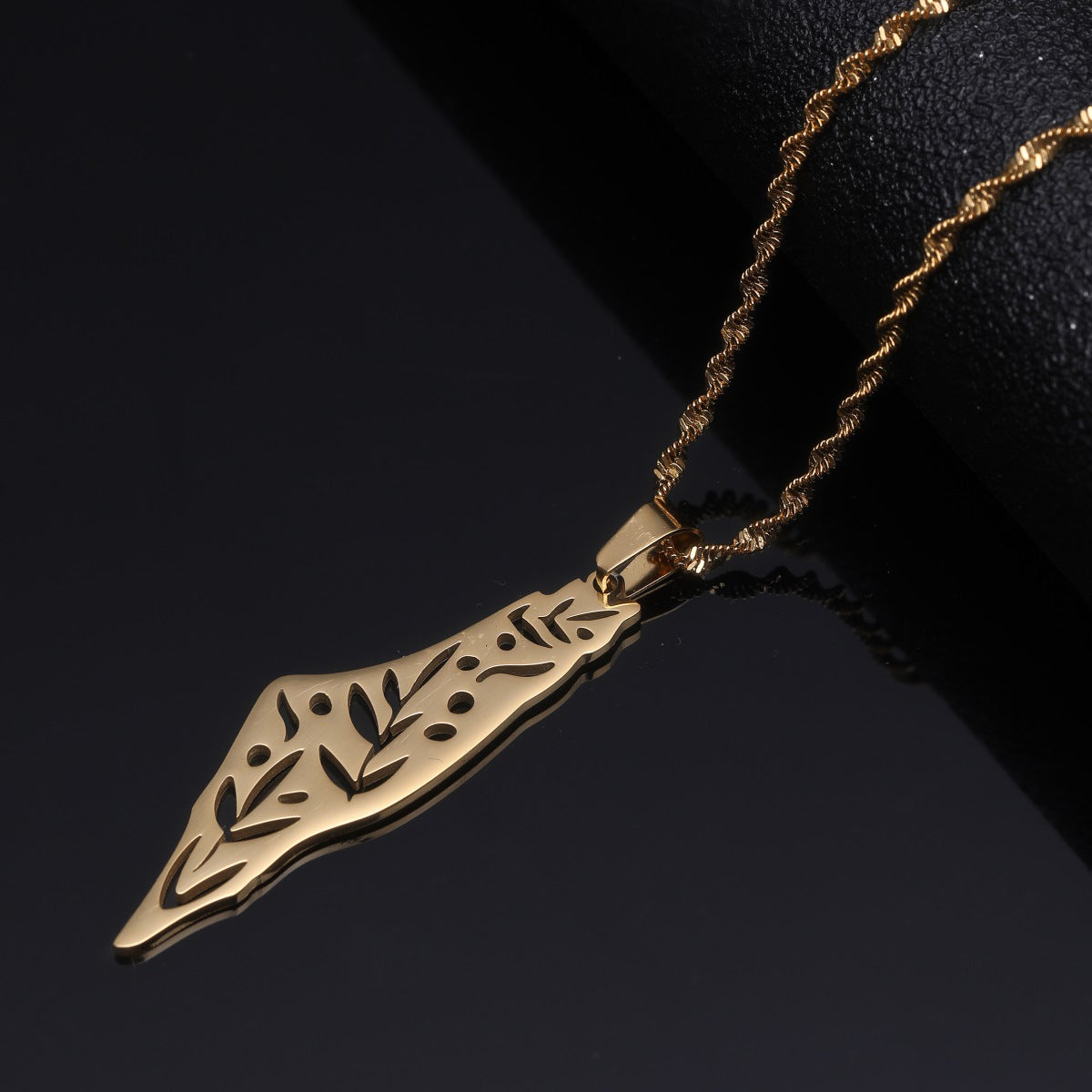 Palestine Map Necklace