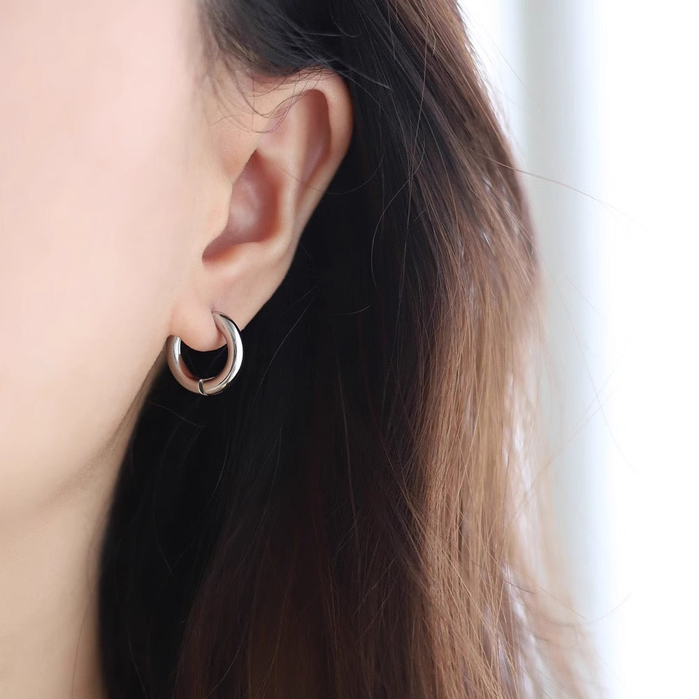 Two-toned Heart Hoops