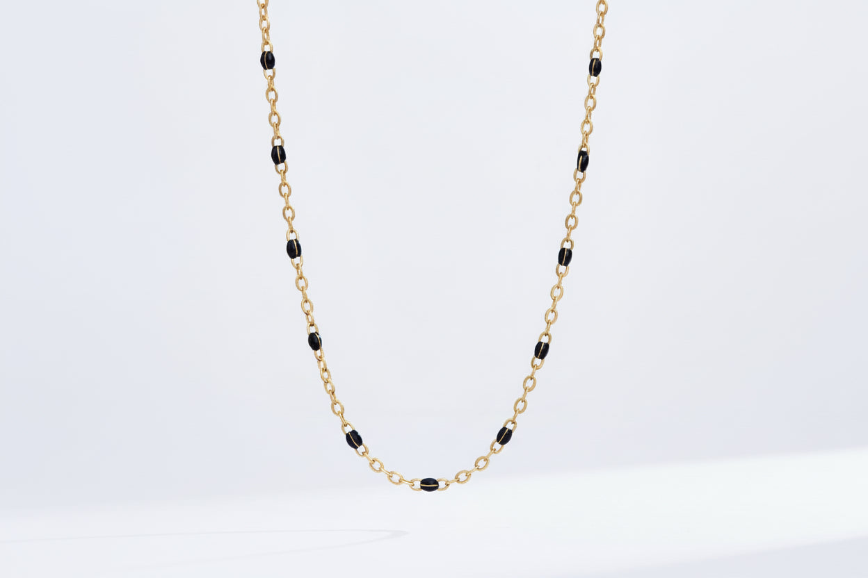 Black and White Beaded Choker