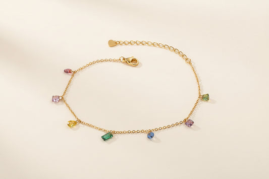 Rainbow Gems Anklet