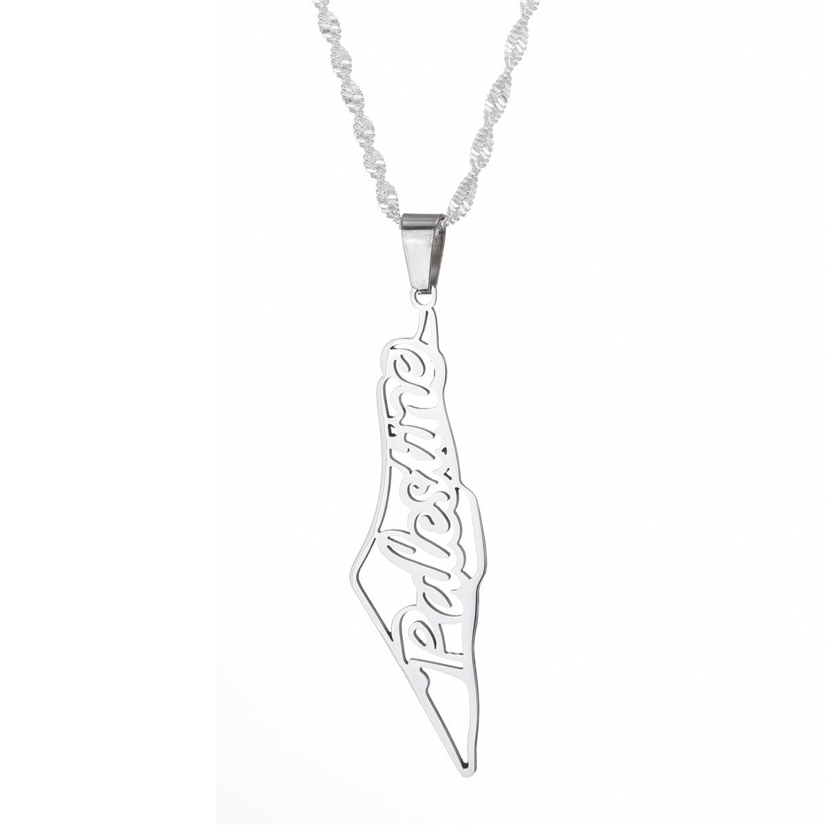 Palestine Map Necklace