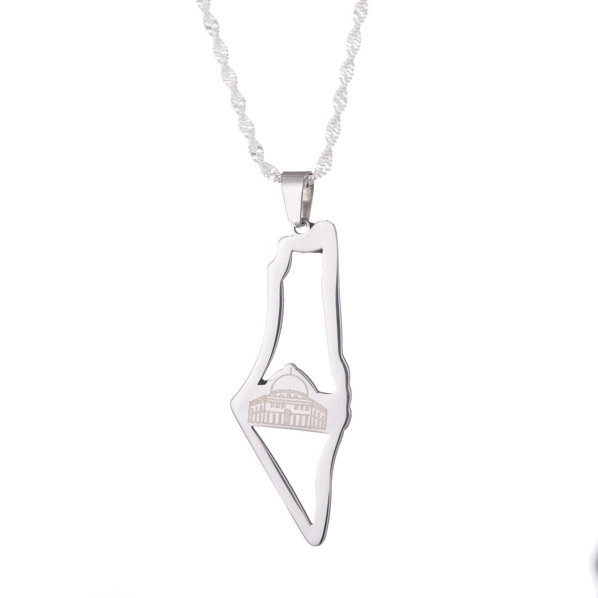 Palestine Map with Mosque Necklace