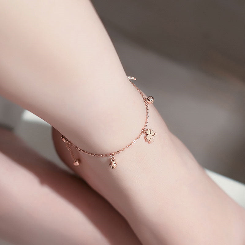 Clover Dangle Anklet
