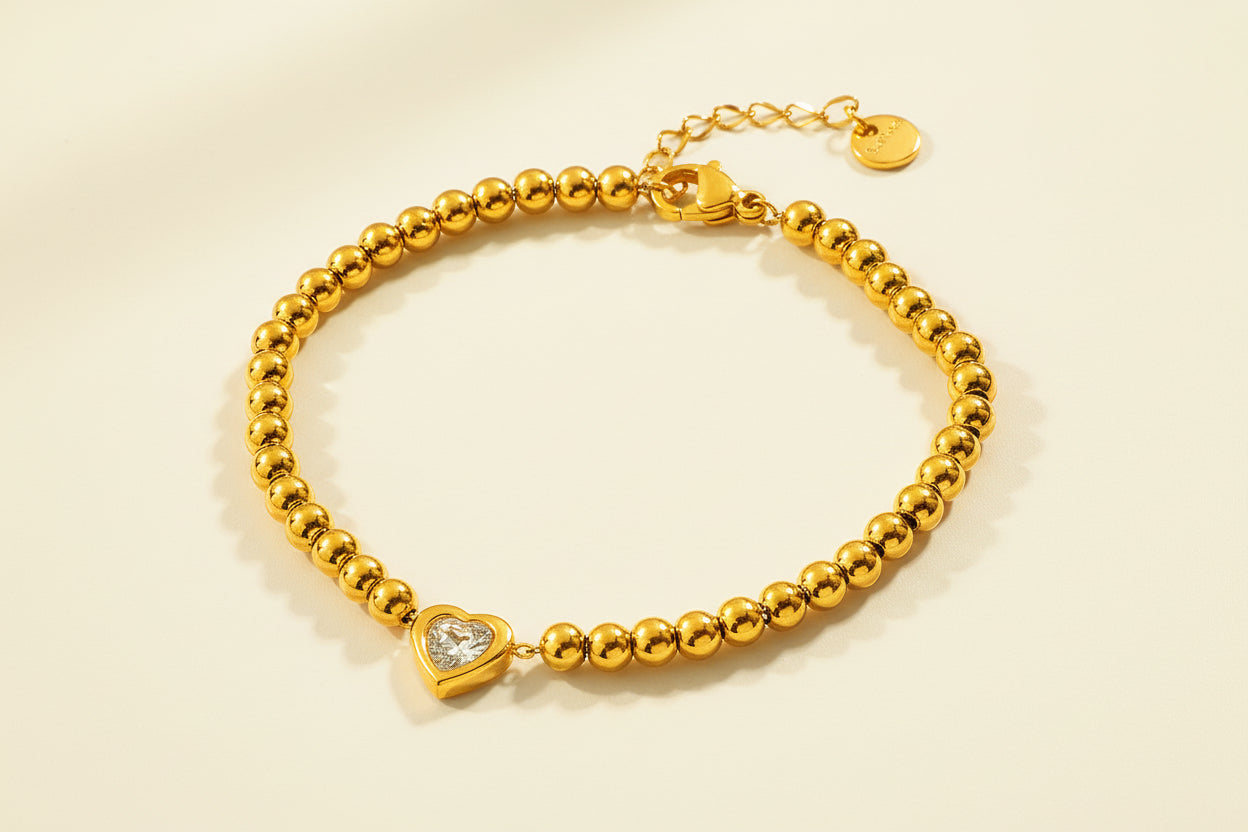 Beaded Heart Bracelet