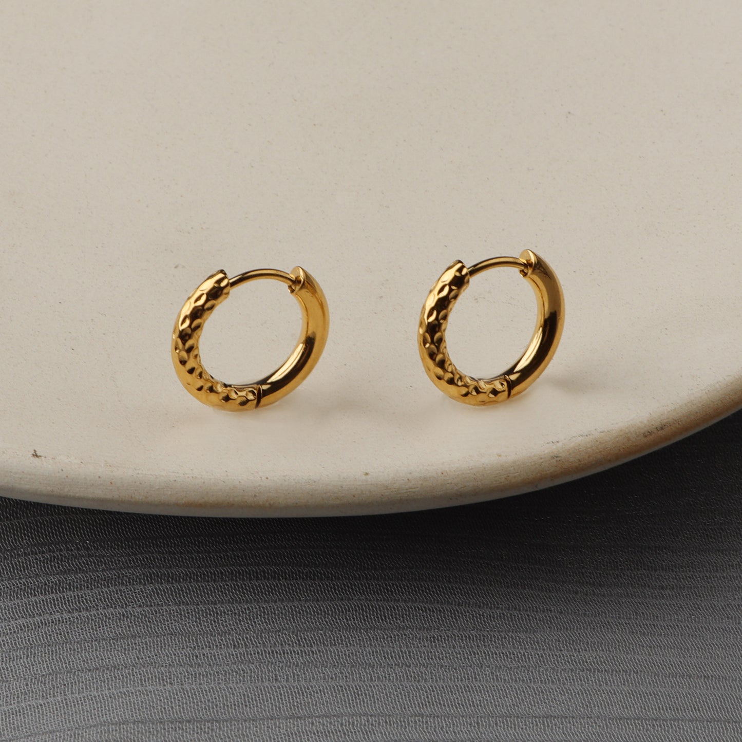 Textured Gold Hoops