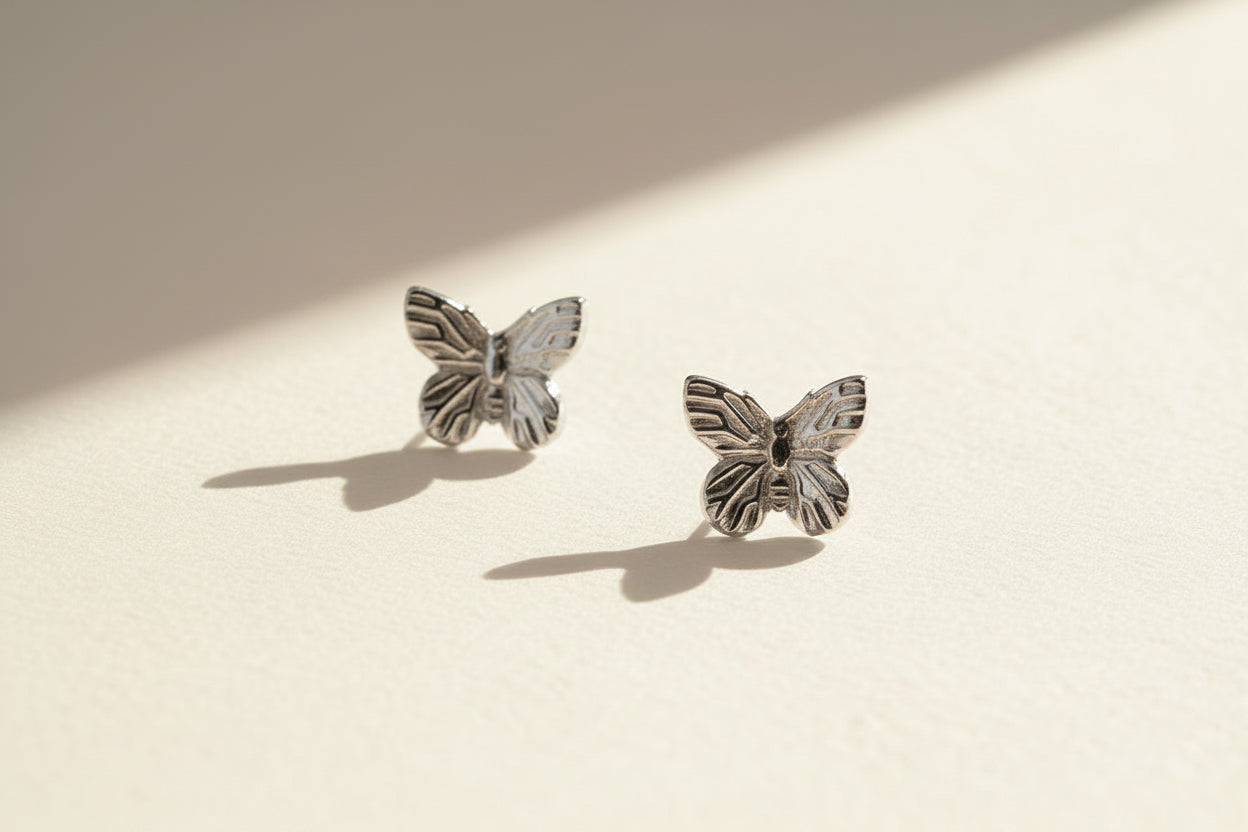 Detailed Butterfly Stud
