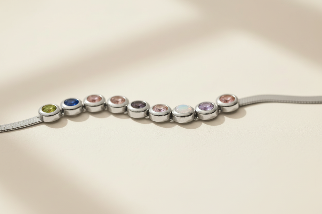 Rainbow Gem Snake Bracelet