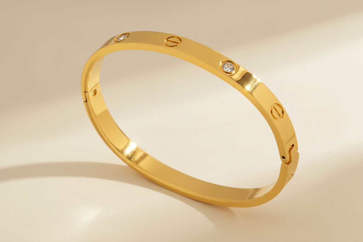 Crystal & Screw Bangle