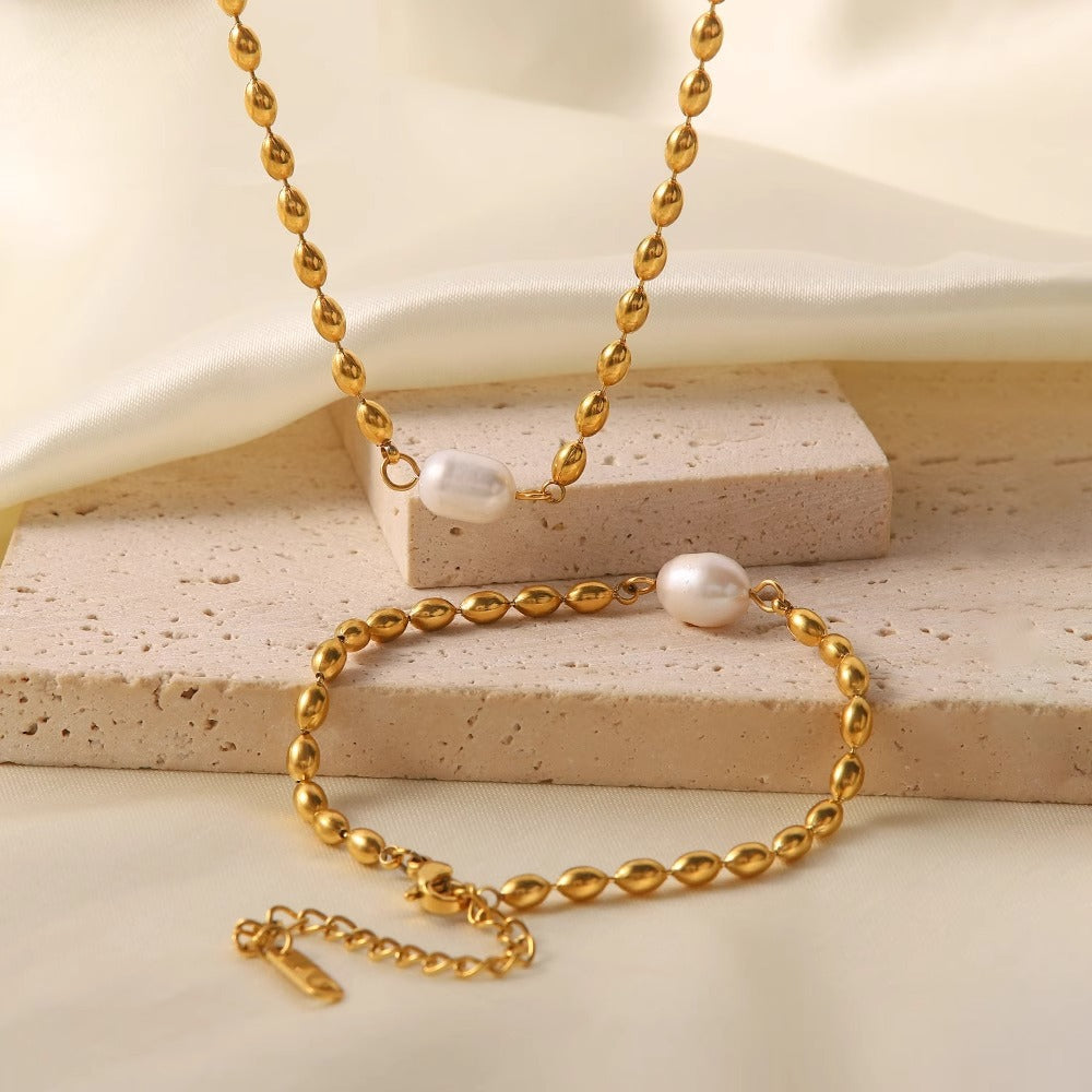 Beaded Pearl Necklace