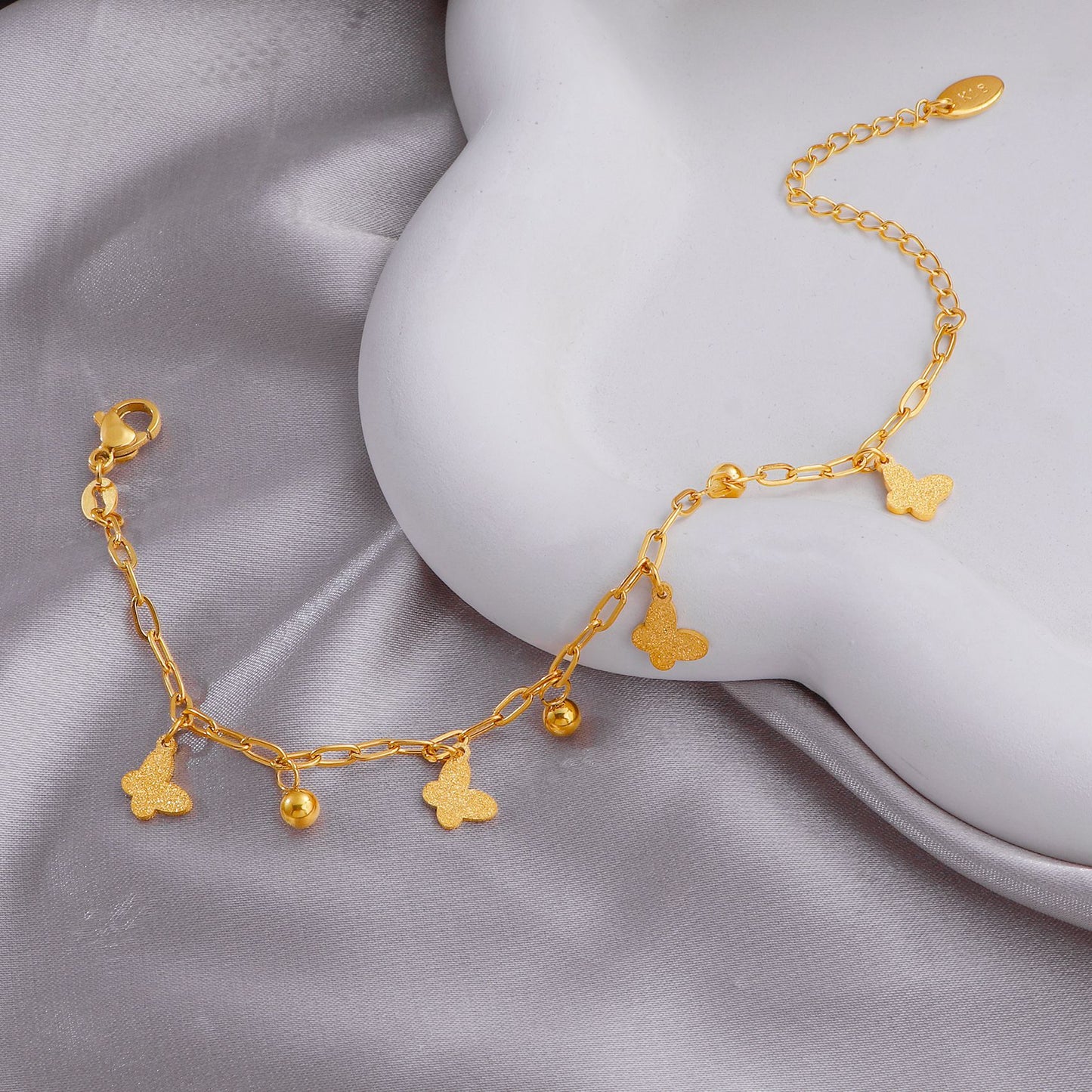 Butterfly Beaded Dangle Bracelet