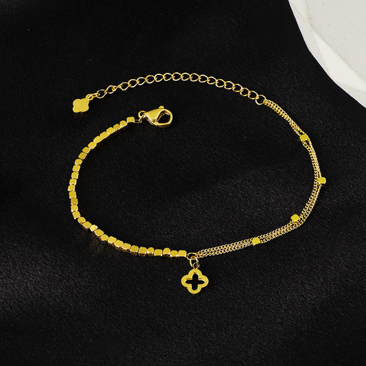 Clover Beaded Anklet