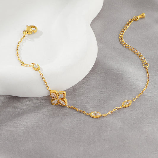 Crystal Clover Bracelet