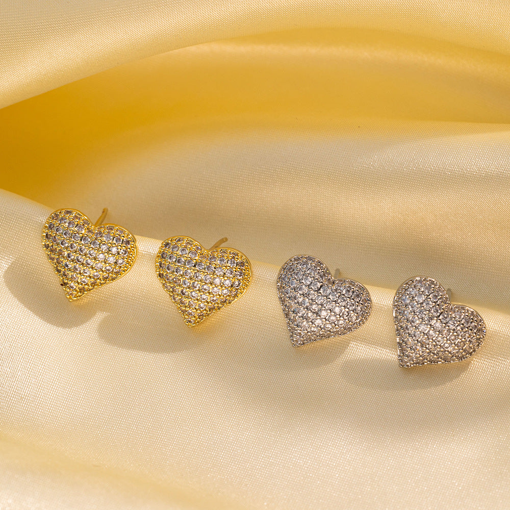 Crystal Heart Studs