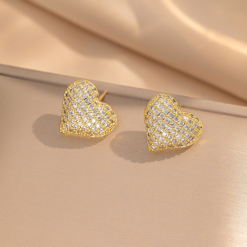 Crystal Heart Studs