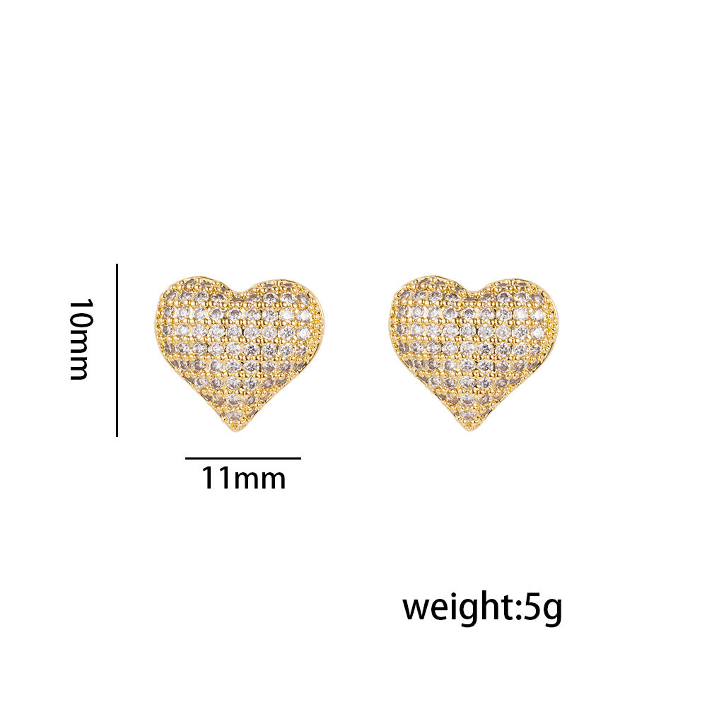 Crystal Heart Studs