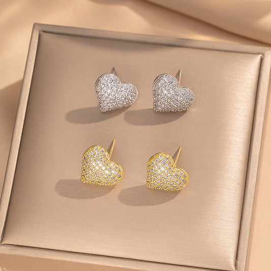 Crystal Heart Studs