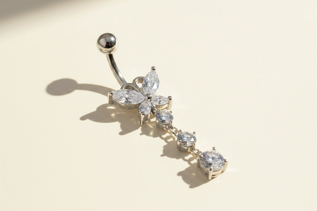 Dangle Butterfly Belly Button Ring