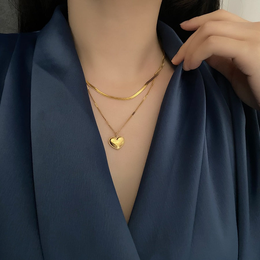 Double Layer "I love you" Heart Necklace