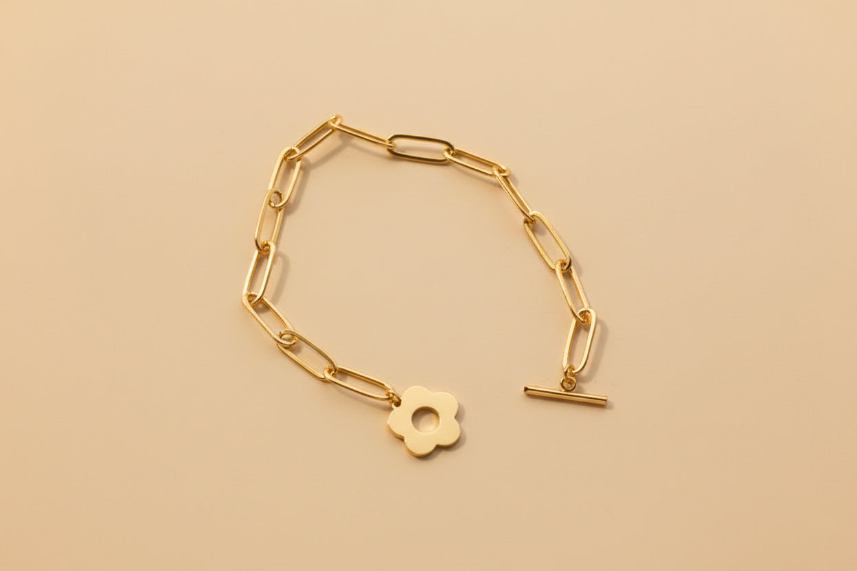 Flower Paperclip Bracelet