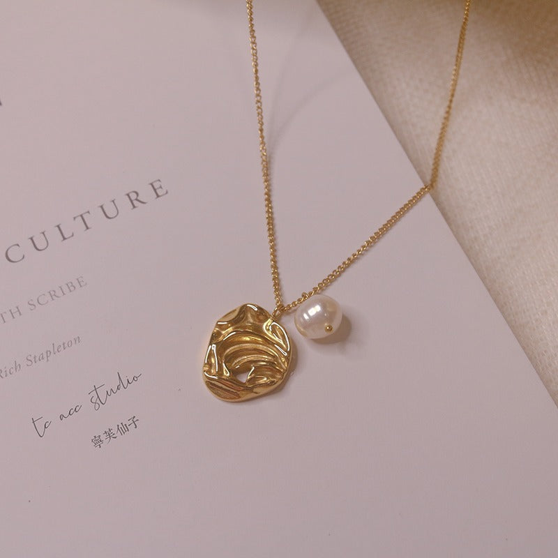 Fresh Water Pearl Meterorite Necklace