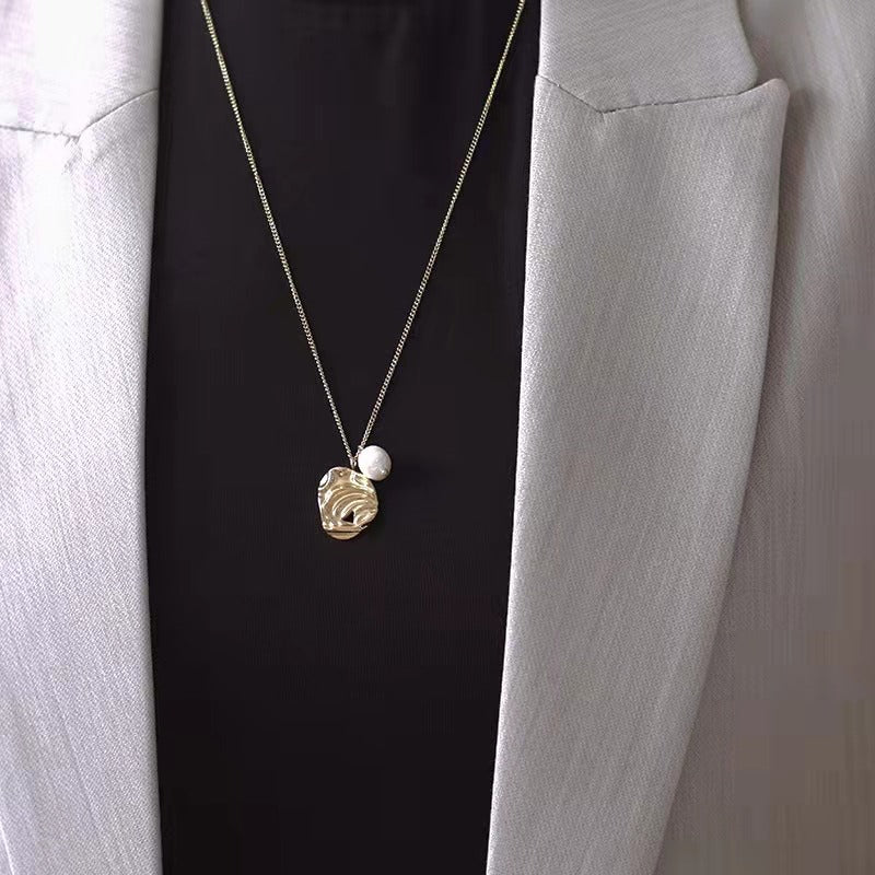 Fresh Water Pearl Meterorite Necklace