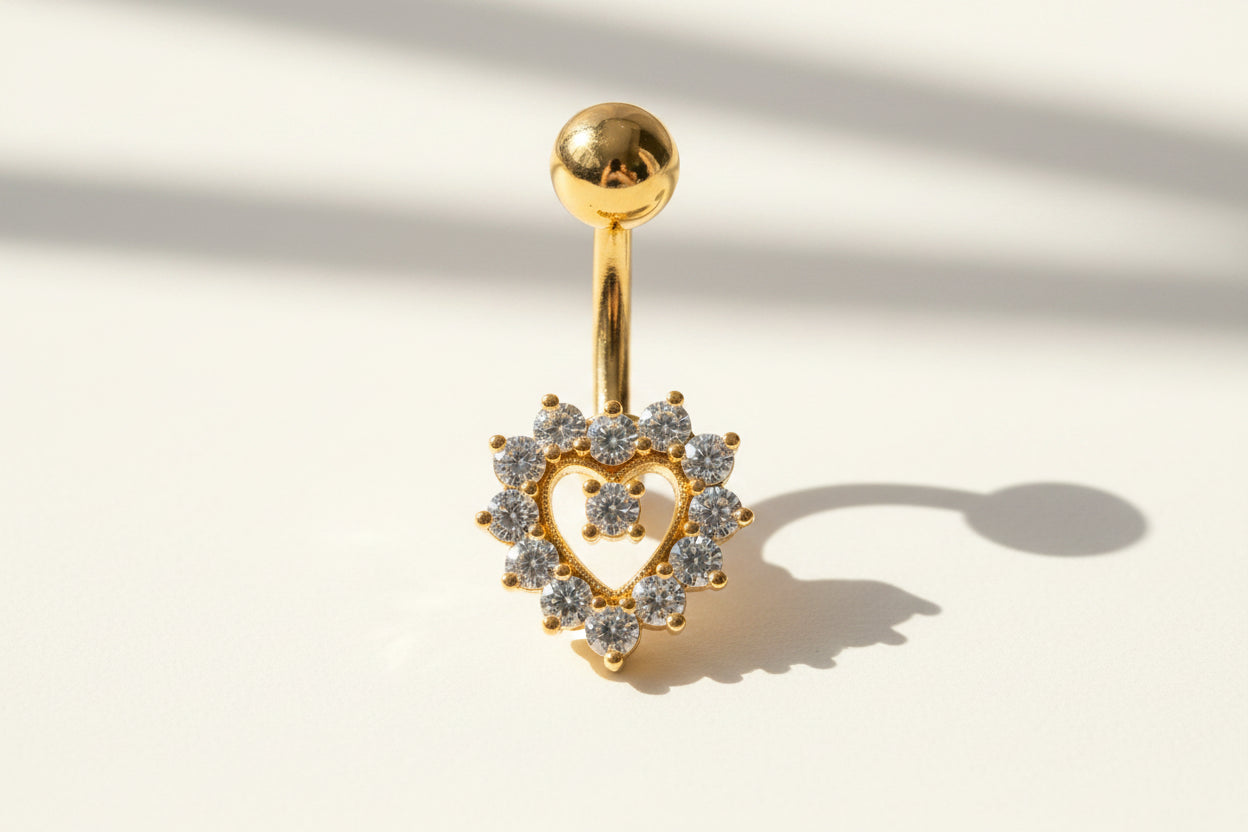 Heart Shaped Belly Button Ring