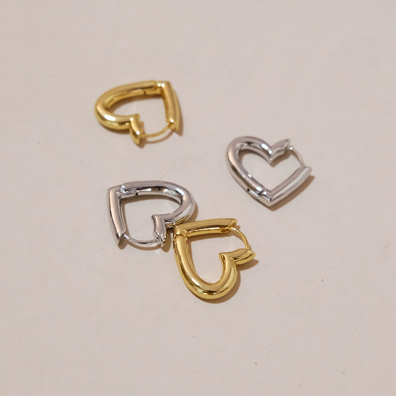 Heart Shaped Hoop Earrings