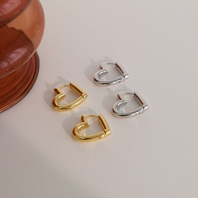 Heart Shaped Hoop Earrings