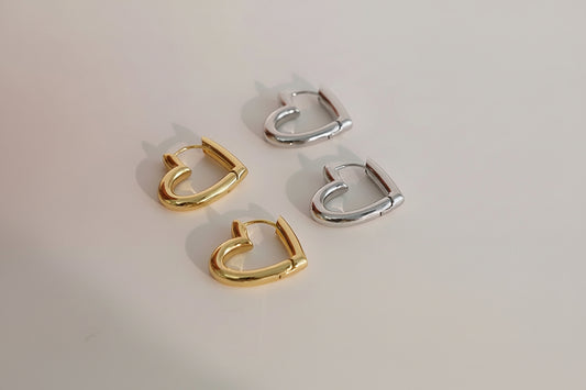 Heart Shaped Hoop Earrings