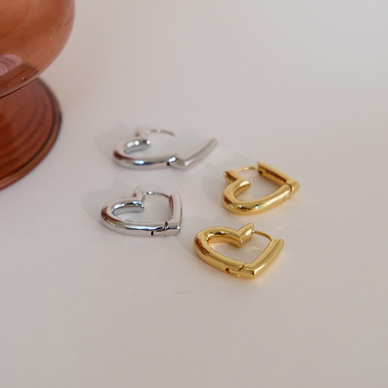 Heart Shaped Hoop Earrings