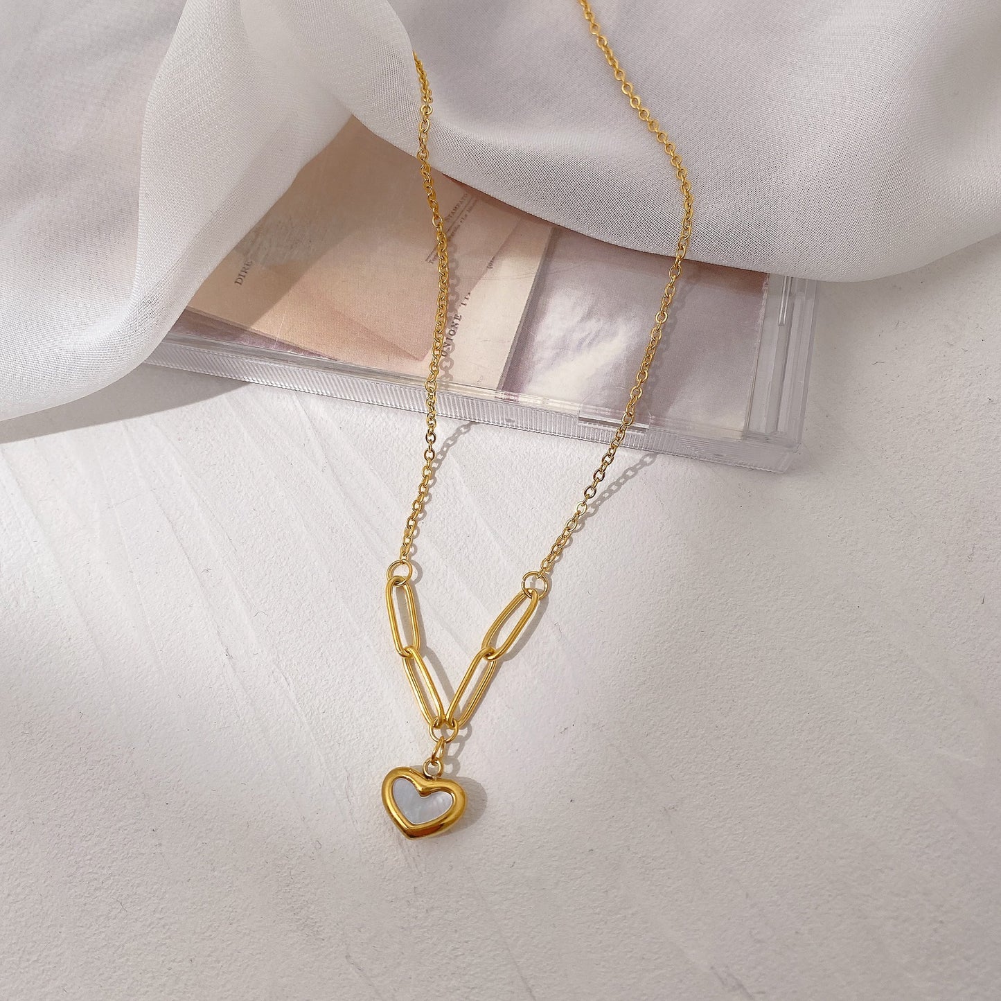 Paperclip Heart Pendant Necklace