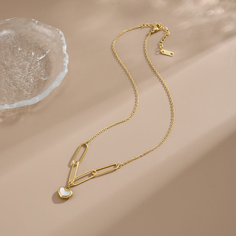 Paperclip Heart Pendant Necklace