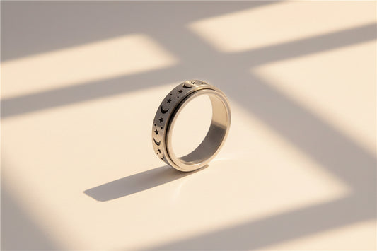 Moon n Star Spinner Ring