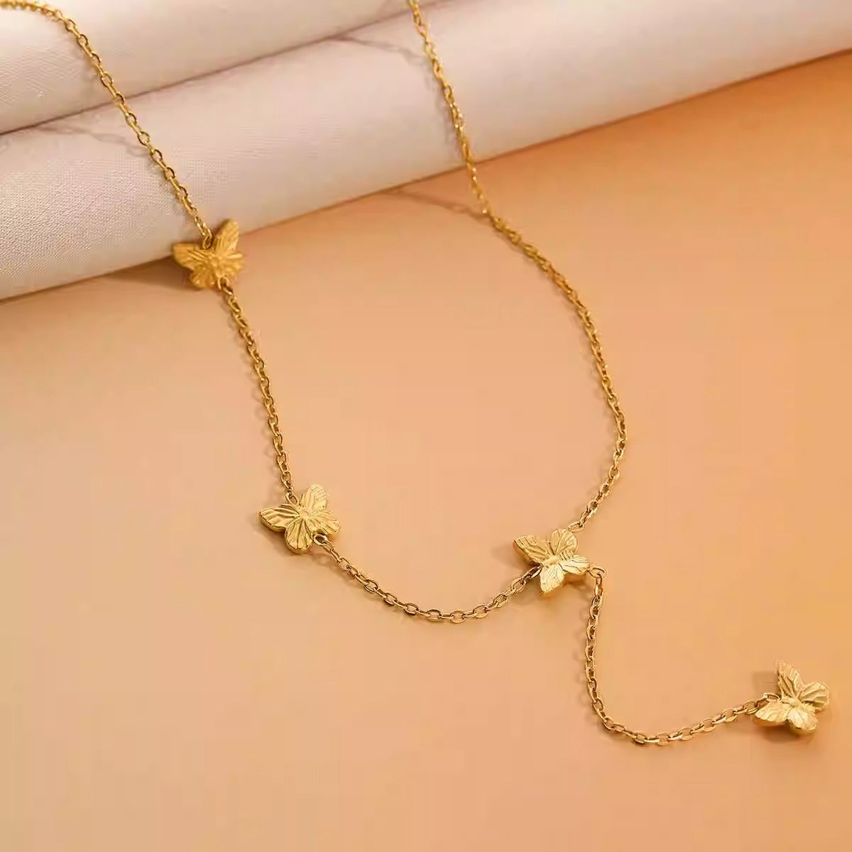 Multi dangle butterfly necklace