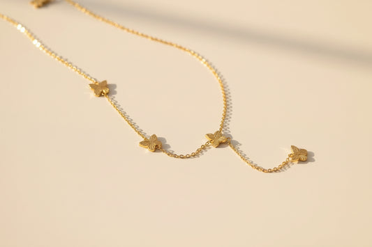 Multi dangle butterfly necklace