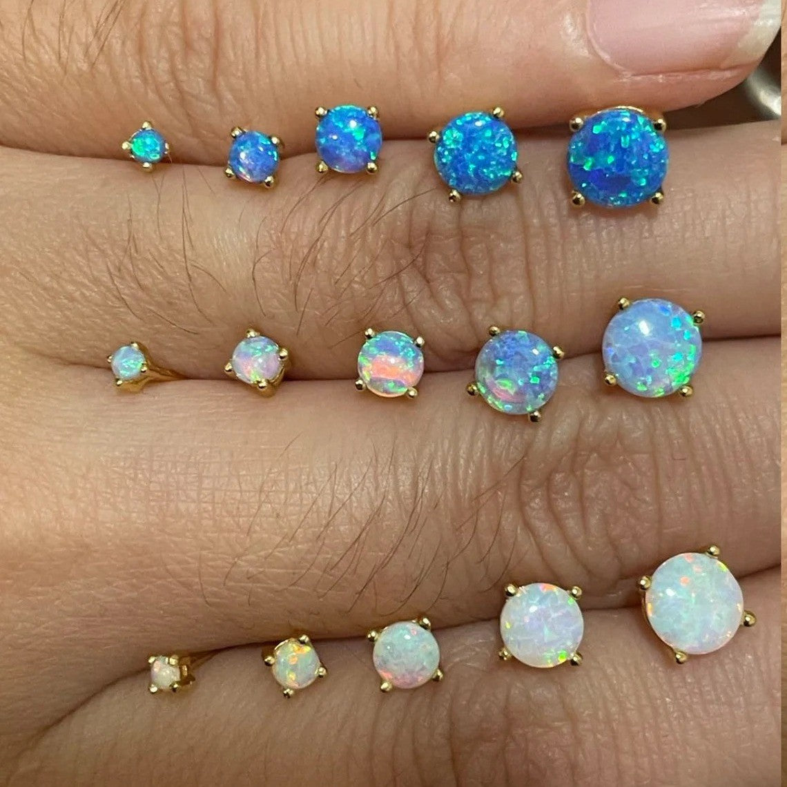 Opal Stud Piercing (Sterling Silver)