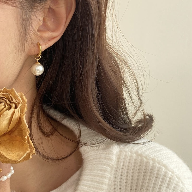 Pearl Hoop Earring