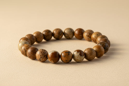 Genuine Gemstone Bracelet-Picture Jasper