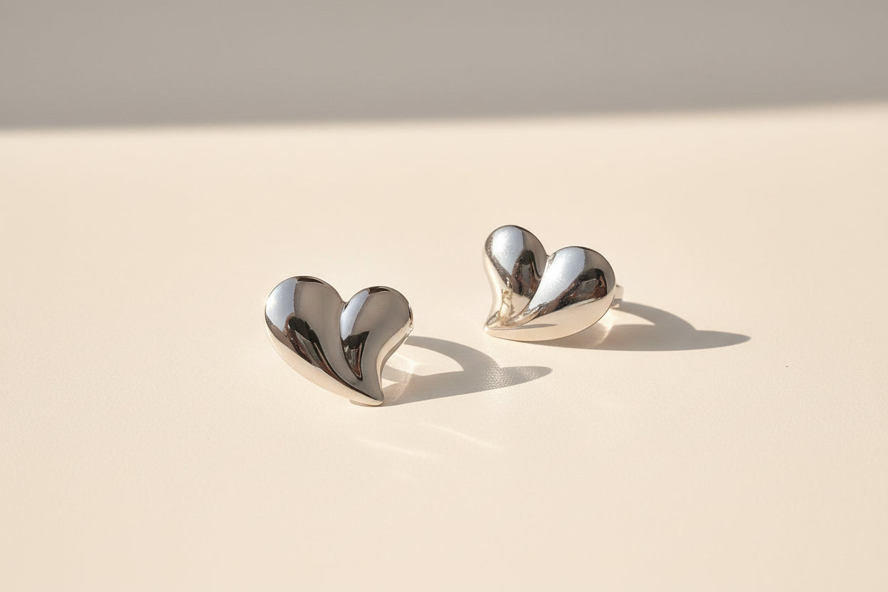 Oversized Heart Stud
